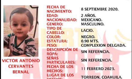 Activan Alerta Amber para encontrar al pequeño Víctor de 2 años; desapareció en Torreón