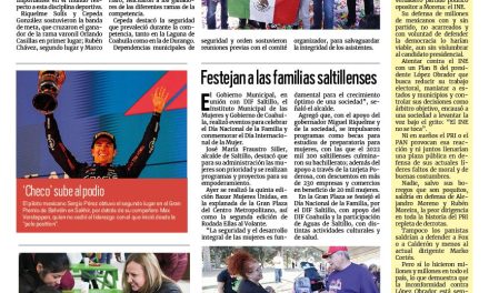 Portada RCG Media [6 de marzo de 2023] Recibe Gobernador a corredores en la meta; Festejan a las familias saltillenses y más