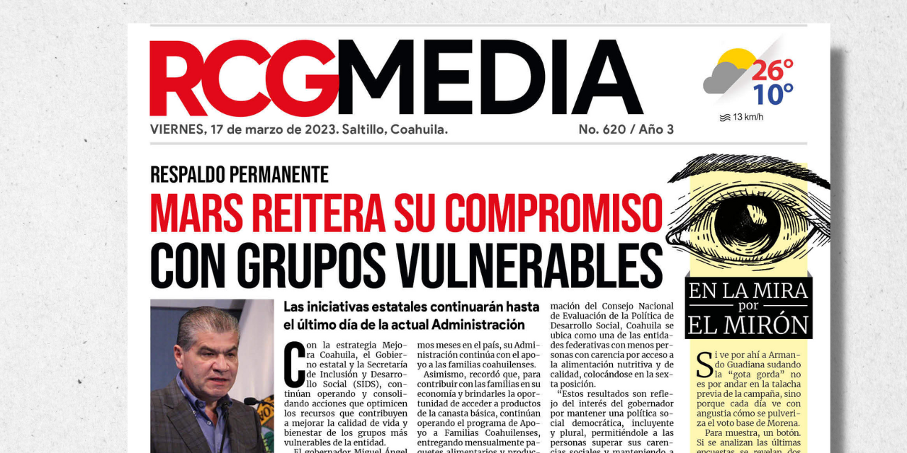 Portada RCG Media [17 de marzo de 2023] MARS reitera su compromiso con grupos vulnerables; inician programas de apoyo al campo 2023 y más…