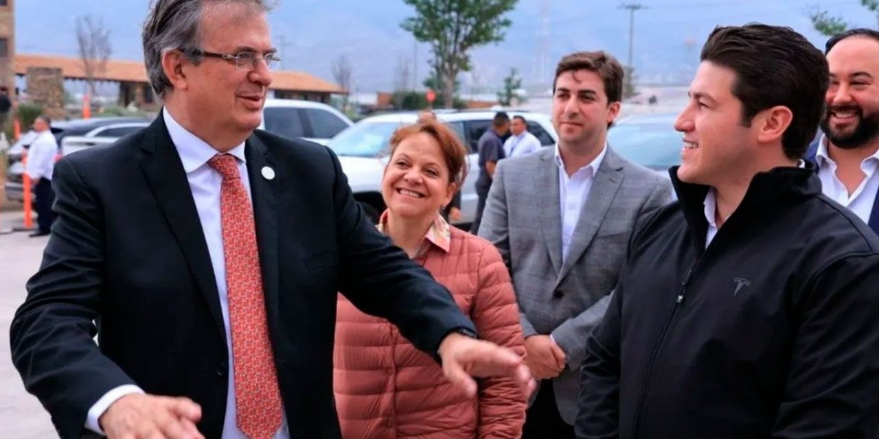 Ebrard y Samuel García visitan predio de la planta de Tesla