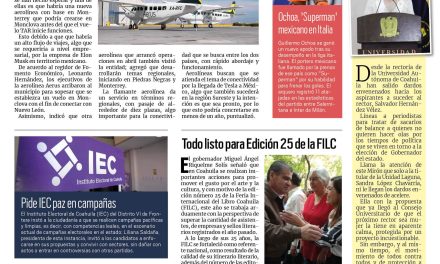 Portada RCG Centro [9 de abril de 2023] Con Tesla se abriría nuevo vuelo; visitan vacacionistas casas de empeño y más…