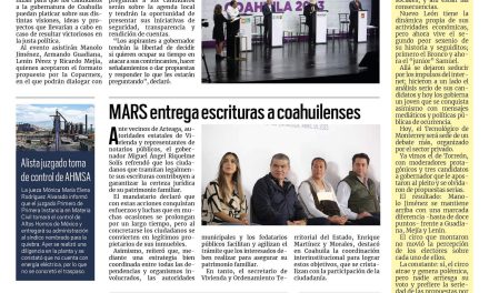 Portada RCG Centro [19 de abril de 2023] Candidatos sostendrán segundo debate; cónsul de EE.UU. visita Monclova y más…