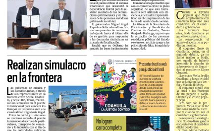 Portada RCG Fronteriza [28 de abril de 2023] Refuerzan combate a la corrupción; sesiona Cabildo infantil de Acuña y más…