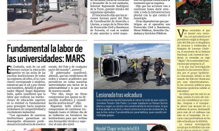 Portada RCG Lagunera [23 de abril de 2023] Mantiene SIMAS Torreón limpieza de red sanitaria; aumentan incendios en viviendas abandonadas y más…
