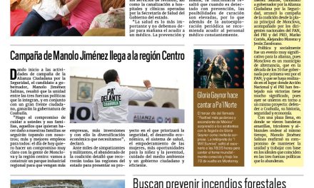 Portada RCG Media [3 de abril de 2023] Apuestan por detección oportuna del cáncer; campaña de Manolo Jiménez llega a la región Centro y más…