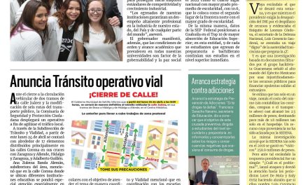 Portada RCG Media [23 de abril de 2023] Fundamental la labor de las universidades: MARS; anuncia Tránsito operativo vial y más…