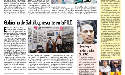 Portada RCG Media [30 de abril de 2023] Refrenda MARS compromiso con familiares de desaparecidos; Gobierno de Saltillo, presente en la FILC y más…