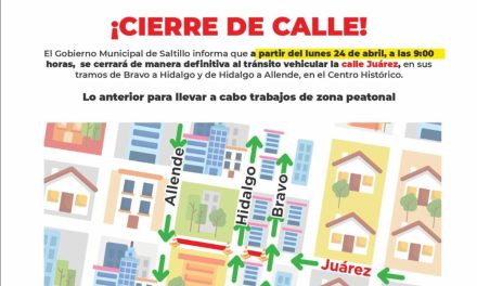Anuncia Tránsito de Saltillo operativo vial en la Zona Centro