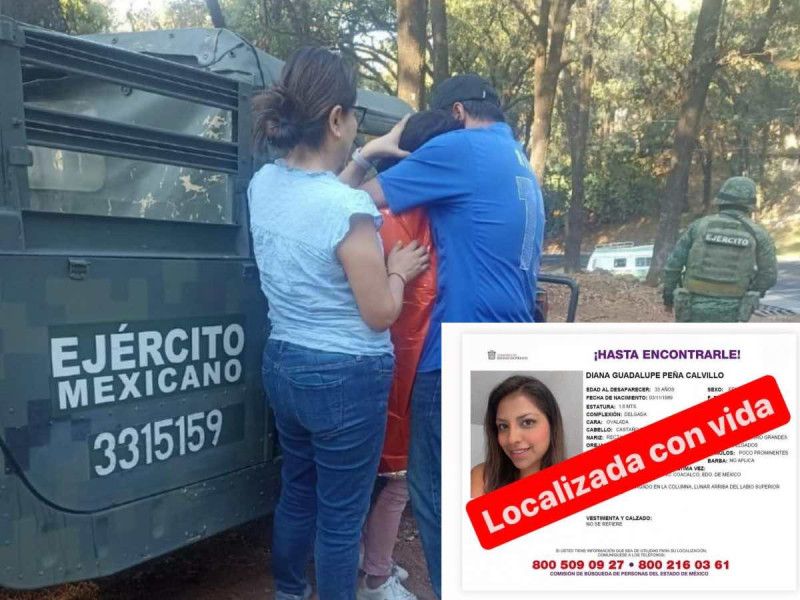 Con drones y perros, familiares localizan a Diana; desapareció en Edomex y fue hallada en Morelos