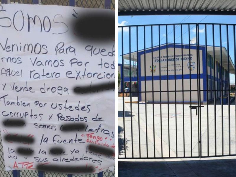 Aparece narcomensaje en una primaria de Querétaro
