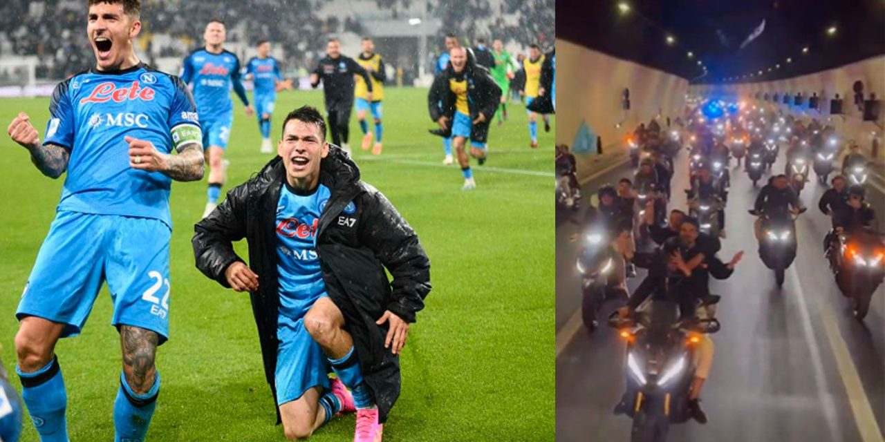 ‘Chucky’ Lozano y los jugadores del Napoli son recibidos como héroes por su afición