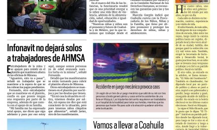Portada RCG Carbonífera [1 de mayo de 2023] Trabajan para garantizar los derechos de la niñez; policías frustran suicidio en San Juan de Sabinas y más…
