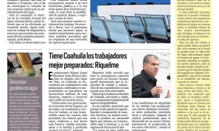 Portada RCG Carbonífera [21 de mayo de 2023] Aguas de Saltillo apoyará a la región Carbonífera; rastrean a presunto homicida y más…