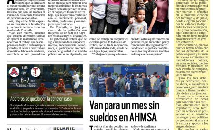 Portada RCG Centro [11 de mayo de 2023] Reconoce Riquelme a madres de familia; ‘Deudas de AHMSA han causado muertes’ y más…