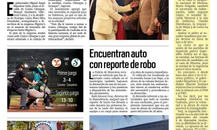 Portada RCG Centro [25 de mayo de 2023] Llega inversión a la región Centro-Desierto; llaman a usar módulo del Repuve y más…