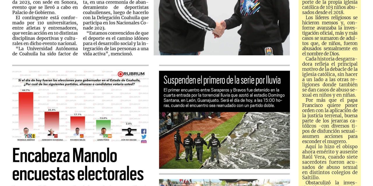 Portada RCG Centro [27 de mayo de 2023] Reitera MARS respaldo a universitarios; AHMSA realiza pago a obreros y más…