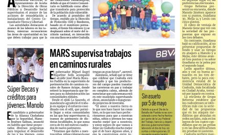Portada RCG Fronteriza [5 de mayo de 2023] Supervisan obras en centro comunitario; abren inscripciones para prepa abierta y más…