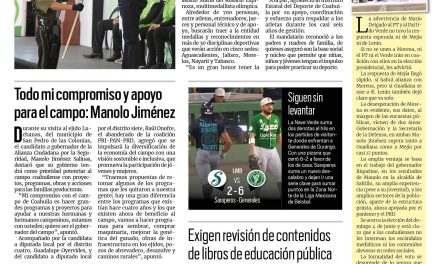 Portada RCG Lagunera [18 de mayo de 2023] Abanderan a coahuilenses para nacionales de la Conade; aprueba Cabildo adecuaciones a Ley de Ingresos y más…