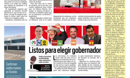 Portada RCG Lagunera [30 de mayo de 2023] Garantiza Coahuila el derecho al voto ciudadano; destacan importancia de la educación en la sociedad y más…