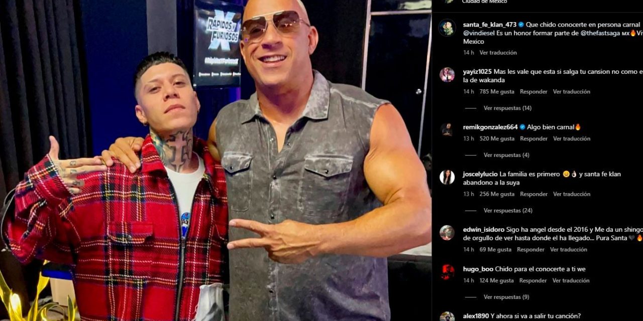 ‘Él abandonó a su familia’, tunden a Santa Fe Klan tras foto con Vin Diesel