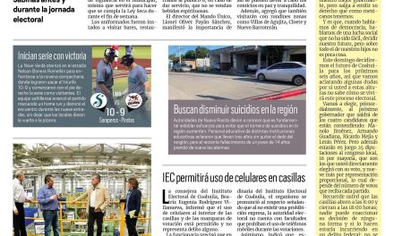 Portada RCG Carbonífera [3 de junio de 2023] Aseguran cumplimiento de Ley Seca; Negocios tendrán descuentos para votantes y más…