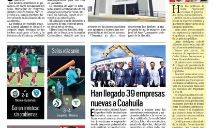 Portada RCG Carbonífera [8 de junio de 2023] Se entrega a autoridades por matar a su amigo; supervisa PC avance en obra de El Pinabete y más…