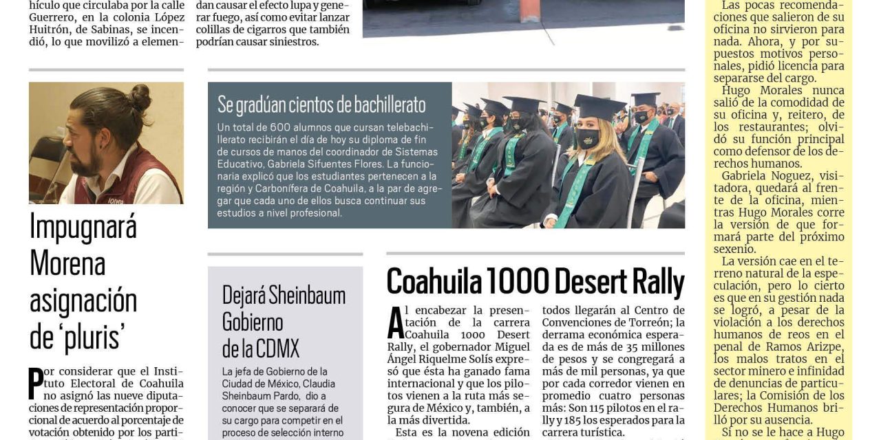 Portada RCG Carbonífera [13 de junio de 2023] Crecen atenciones por incendios; globos de cantoya reúnen a ciudadanos y más…