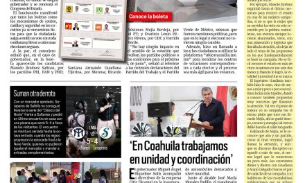 Portada RCG Centro [2 de junio de 2023] Todo listo para las elecciones en Coahuila; obrero de AHMSA pide su pago entre lágrimas y más…