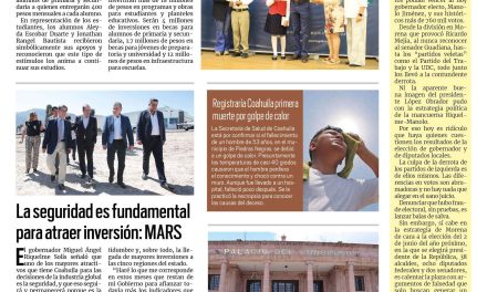 Portada RCG Fronteriza [14 de junio de 2023] Entregarán 4 mdp en becas a estudiantes; fortalecen trabajo de Oficina de SRE y más…
