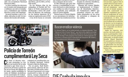 Portada RCG Lagunera [4 de junio de 2023] ¡Todos a votar!; suman más escuelas al programa de movilidad y más…