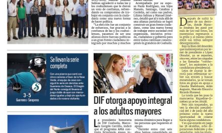 Portada RCG Lagunera [12 de junio de 2023] Recibe Manolo Jiménez constancia como gobernador electo de Coahuila; reparan líneas de abastecimiento en la Laguna y más…