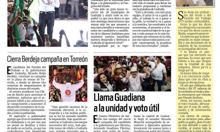 Portada RCG Media [1 de junio de 2023] Vamos a ganar este 4 de junio: Manolo Jiménez; invierte Lennox para expandirse en Coahuila y más…