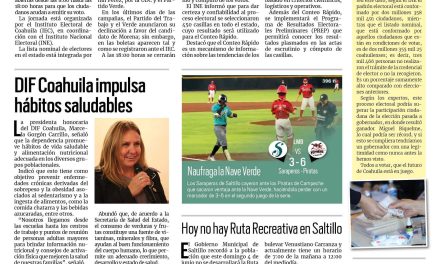 Portada RCG Media [4 de junio de 2023] ¡Todos a votar!; DIF Coahuila impulsa hábitos saludables y más…