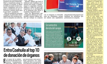 Portada RCG Media [7 de junio de 2023] ‘Haré el Gobierno más ciudadano en la historia del estado’; entra Coahuila al top 10 de donación de órganos y más…