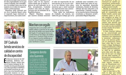 Portada RCG Media [11 de junio de 2023] ‘Coahuila, segundo lugar nacional en exportaciones’; impulsan desarrollo de Saltillo con tecnología y más…