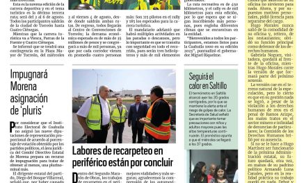 Portada RCG Media [13 de junio de 2023] Presenta Riquelme carrera Coahuila 1000 Desert Rally; labores de recarpeteo en periférico están por concluir y más…