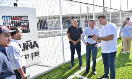 Entregan obra deportiva municipio e iniciativa privada en Acuña