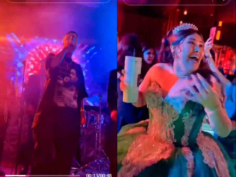 Santa Fe Klan llega a XV años de sorpresa y le canta a quinceañera