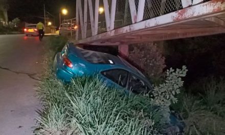 Saltillo: Tráiler lo saca del camino; derribó la reja de un terreno