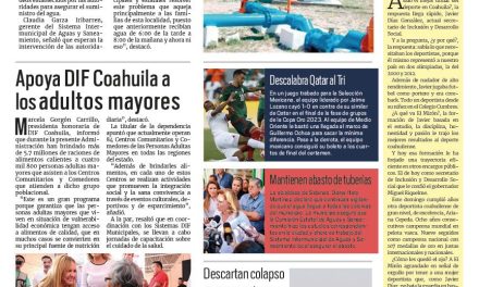 Portada RCG Carbonífera [3 de julio de 2023] Nueva Rosita toma agua correspondiente a Sabinas; cae ladrón de restaurante y más…