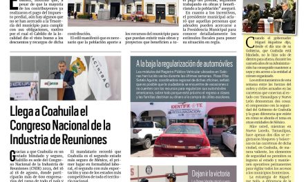 Portada RCG Carbonífera [29 de julio de 2023] Anuncia Ayuntamiento estímulos en pago de predial; ‘Es Sabinas cuna de la pacificación en México’ y más…