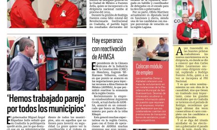 Portada RCG Centro [6 de julio de 2023] Nombran a nuevo dirigente del PRI Coahuila; quiebre de AHMSA podría llegar a juez federal y más…