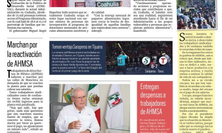 Portada RCG Centro [19 de julio de 2023] A la baja porcentaje de desnutrición en el estado: MARS; concesionan FeriAcero 2023 y más…