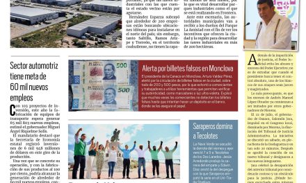 Portada RCG Centro [30 de julio de 2023] Debe aprovechar región Centro el ‘nearshoring’; Monclova, con rezago en electrificación del 3% y más…