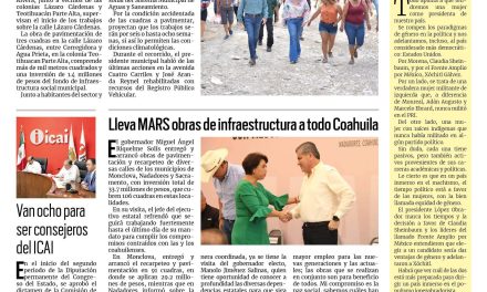 Portada RCG Fronteriza [5 de julio de 2023] Van por 300 cuadras pavimentadas en Acuña; dan inicio a cursos de verano en Acuña y más…
