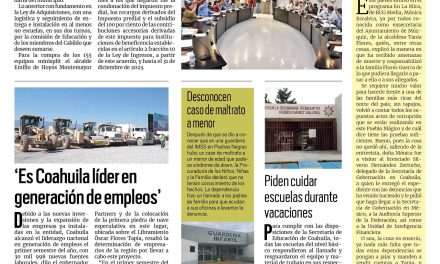 Portada RCG Fronteriza [14 de julio de 2023] Autorizan compra de 155 equipos minisplit; realizan jornada de vacunación y más…