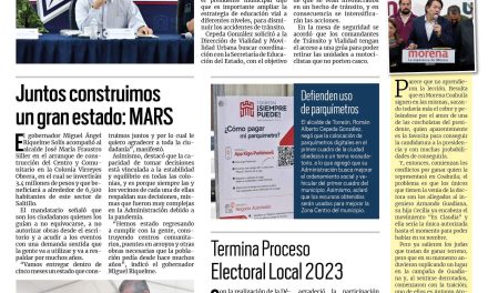 Portada RCG Lagunera [ 01 de julio de 2023] Reforzarán estrategia de educación y seguridad vial; sofocan bomberos incendio de seis jacales y más…