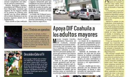 Portada RCG Lagunera [3 de julio de 2023] Realizan servicio comunitario para evitar ser arrestados; cerrarán vialidades por obras en Sistema Vial Cuatro Caminos y más…