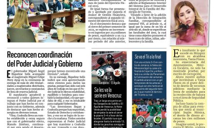 Portada RCG Lagunera [13 de julio de 2023] Cabildo aprueba finanzas de Torreón; arrancan programa de Salud Móvil en ejidos y más…