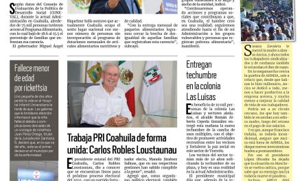 Portada RCG Lagunera [19 de julio de 2023] A la baja porcentaje de desnutrición en el estado: MARS; tendrá segunda generación la Academia de Protección Civil y Bomberos y más…